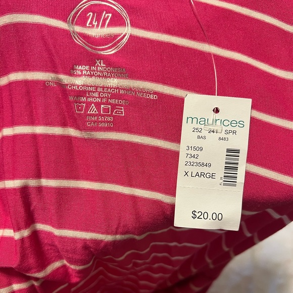 Maurice’s, NWT, Pink & white striped tank top - Picture 4 of 8